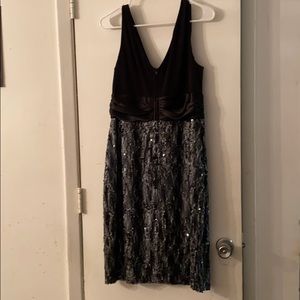 Preowned Sequence Black and Gray Cocktail dress.